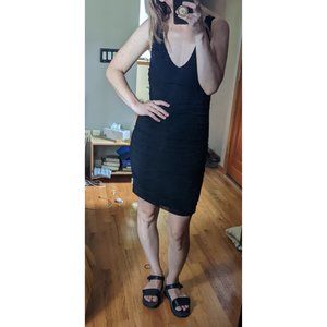 Express Black Stretchy Ruched Mini Dress, Size Medium